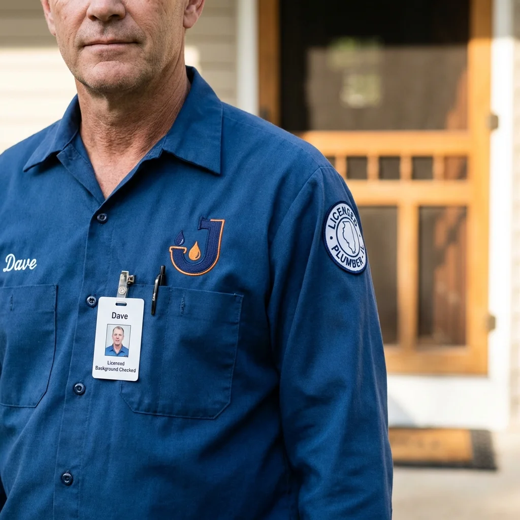 Licensed plumber showing ID badge in McIntosh, NM