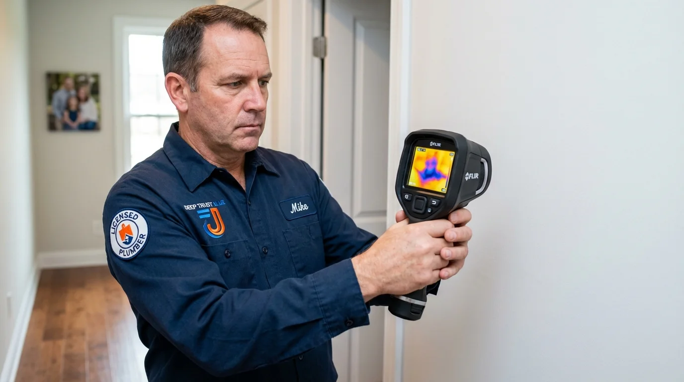 Thermal imaging leak detection by Johns Plumbing LLC in McIntosh