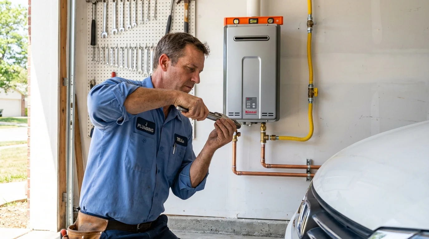 Tankless water heater installation by a Johns Plumbing LLC plumber in McIntosh